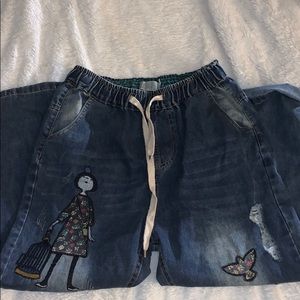 Patchwork Mom Jeans NWOT